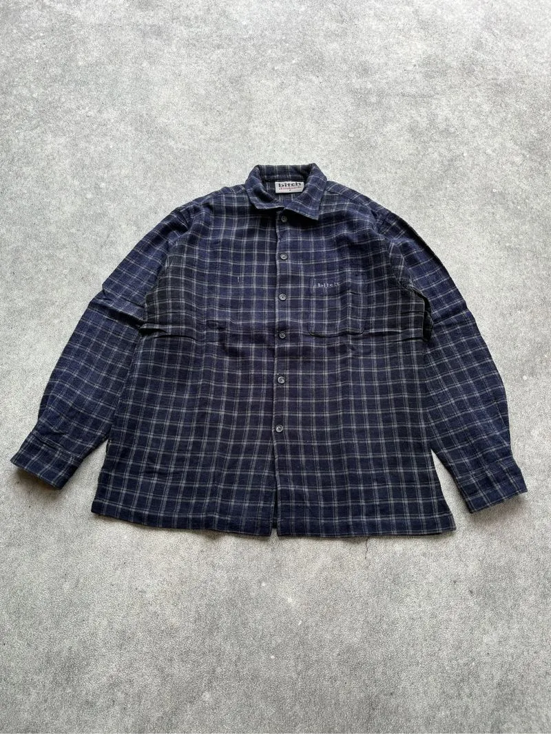 90's Bitch Skateboard Plaid Longshirt photo 1