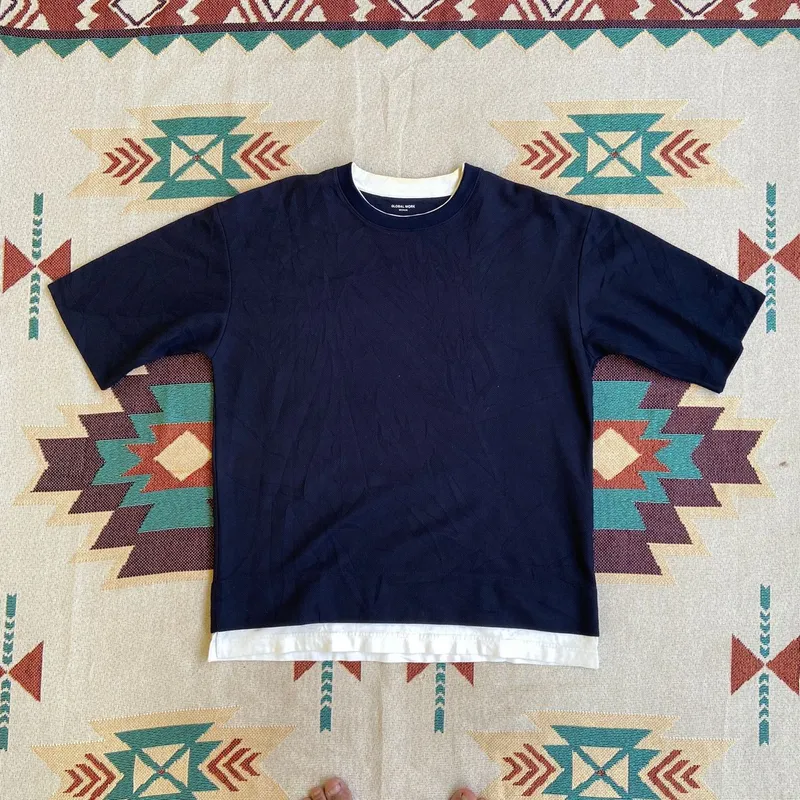 Global Work Streetwear Avant Garde T-shirt Pria navy photo 1