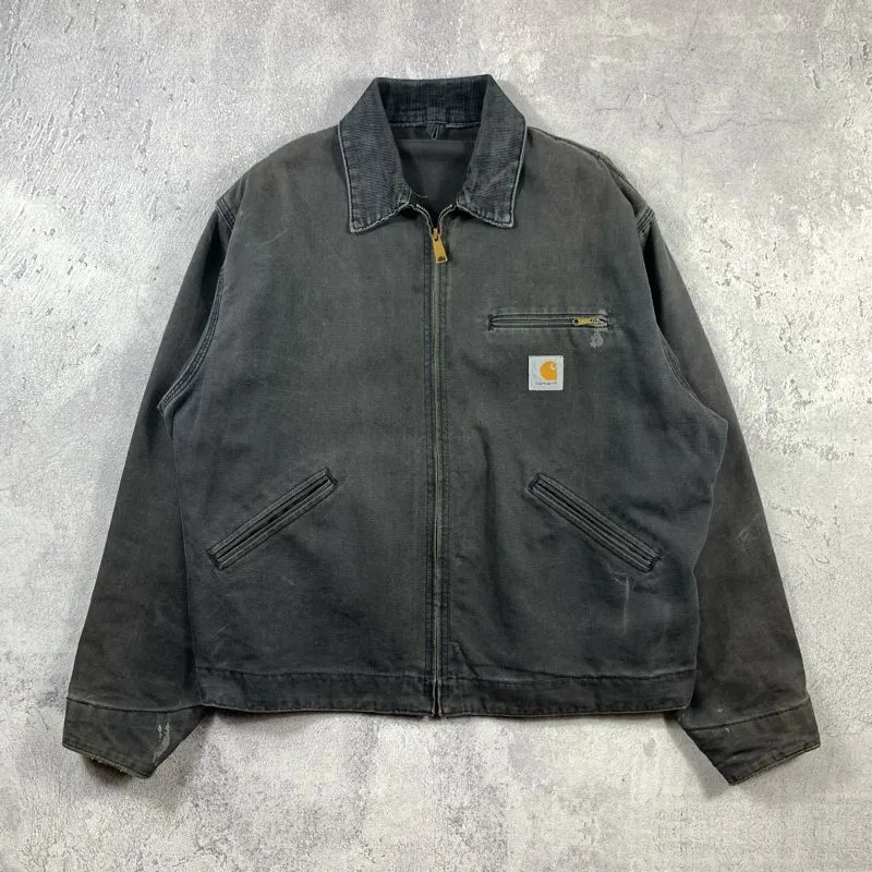 Vintage Carhartt Detroit Jacket Black Faded Distressed photo 1