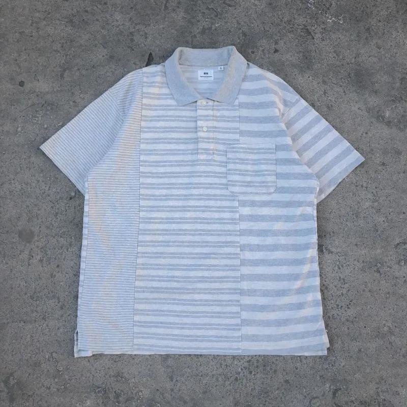 Uniqlo x Engineered Garment Polo Stripe Shirt Misty Grey photo 1