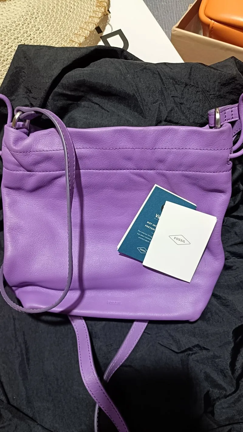 Tas Fossil gigi small drawsting crossbody purple  photo 1