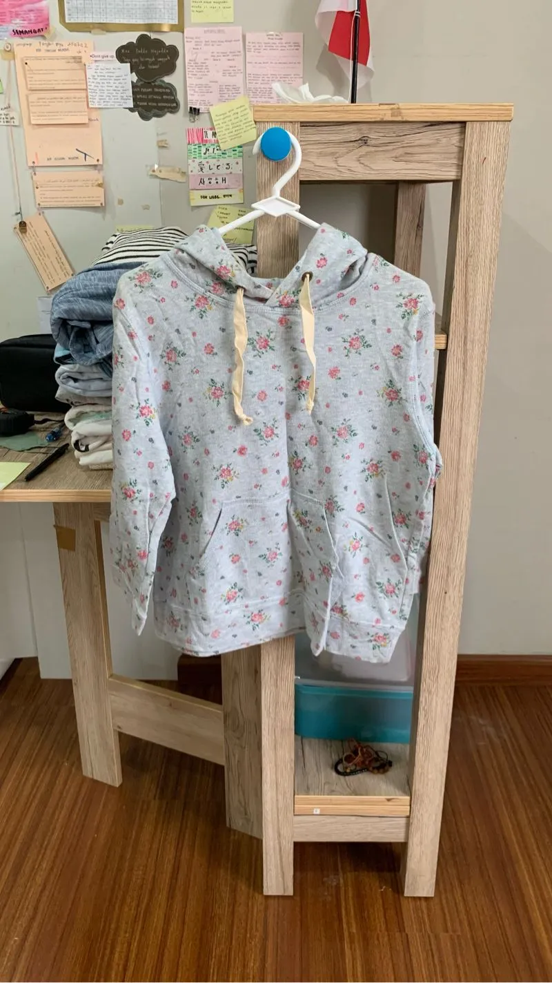 Grey Floral Hoodie photo 1