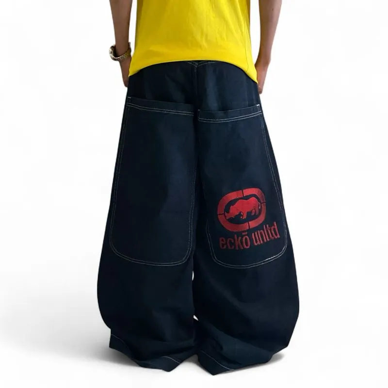 Y2K Ecko Wide Leg big pocket baggy heavyweight jeans black  photo 1