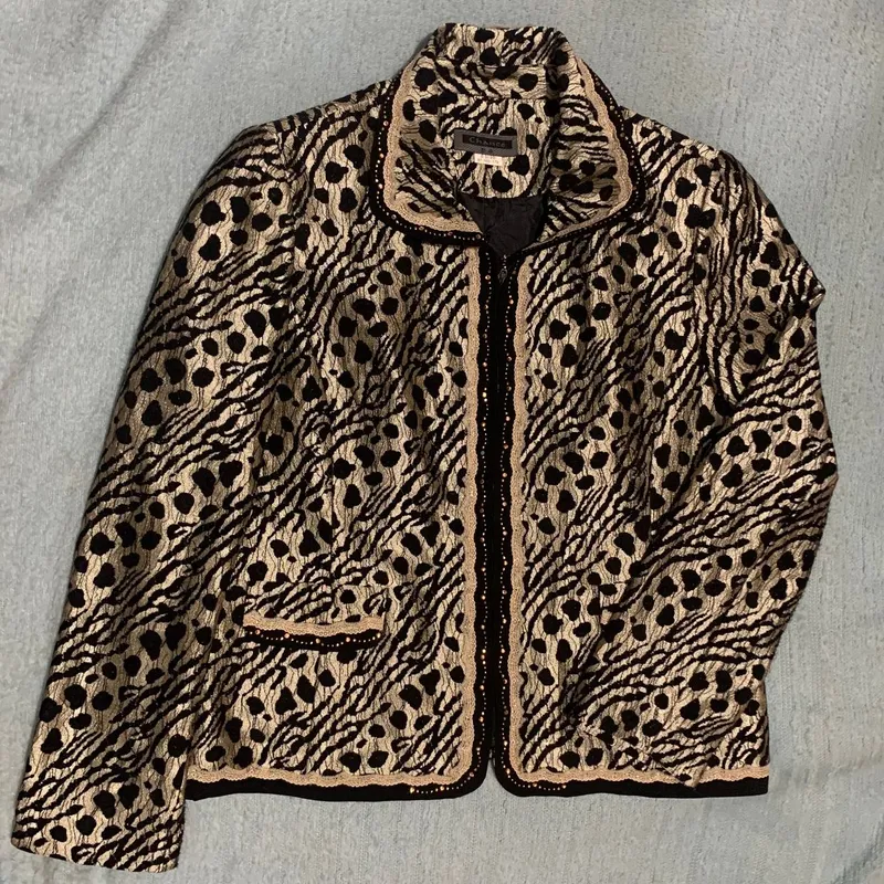 Vintage Y2K Blazer Wanita gold black photo 1
