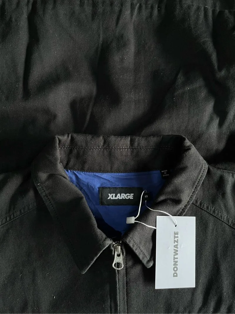 XLARGE ZIP-UP EMBROIDERY WORK JACKET BLACK - Preloved