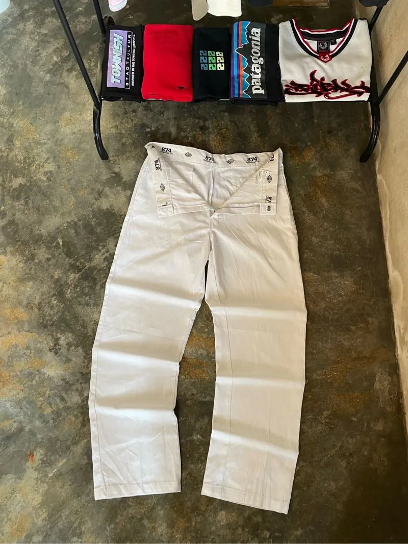 Dickies Streetwear Y2K Jeans Pria white photo 1