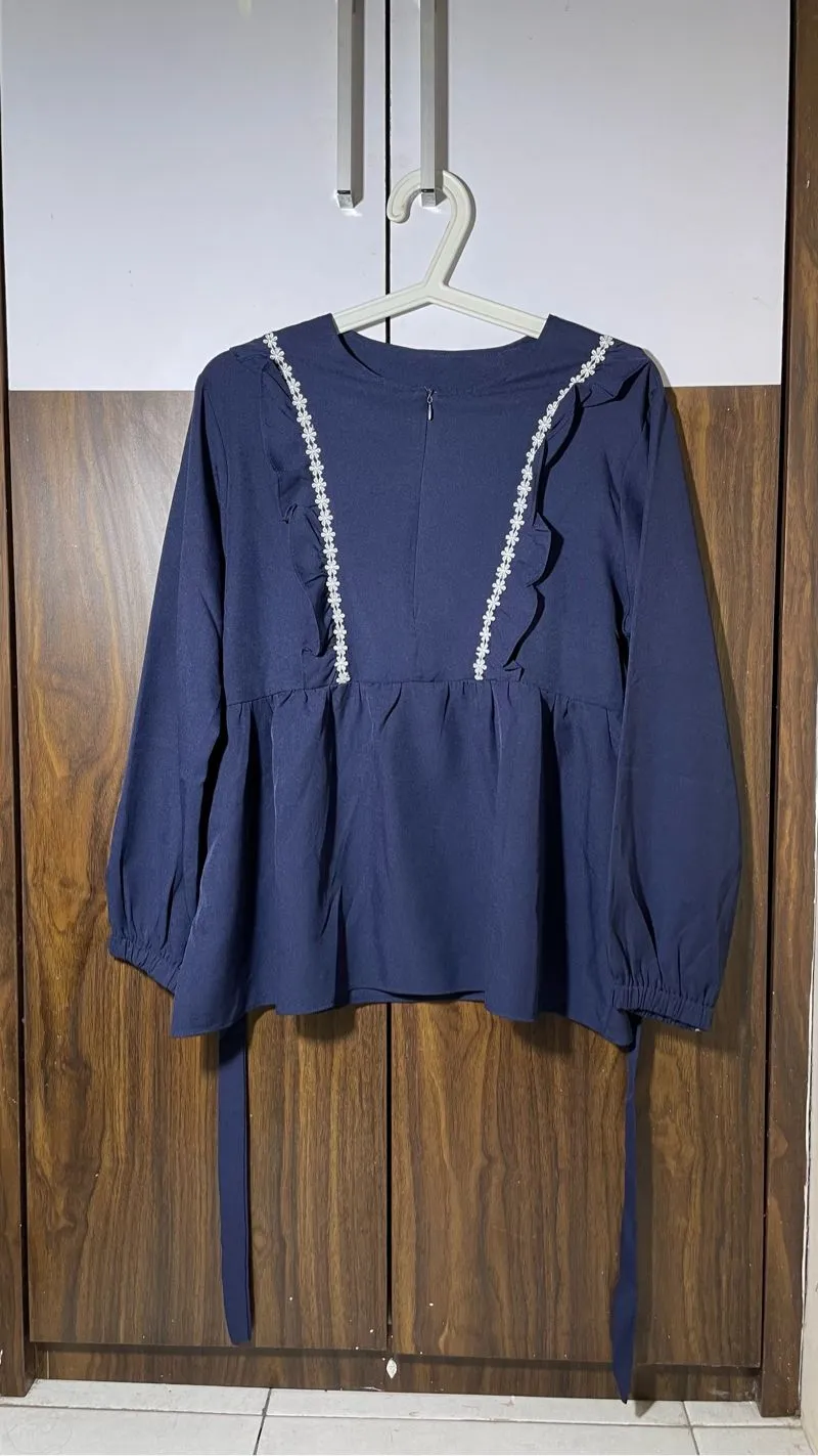 blouse biru dongker nego photo 1