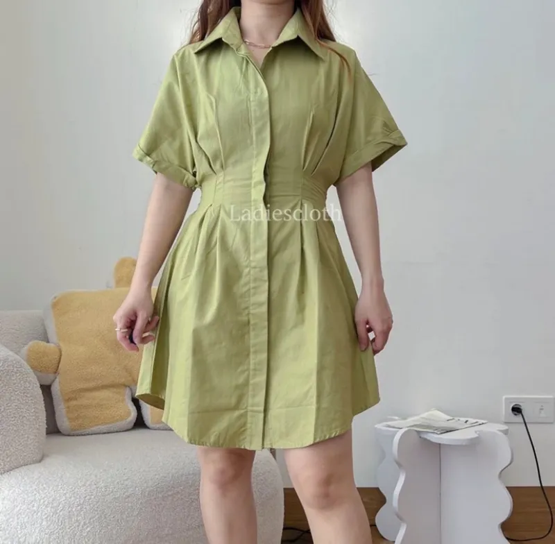 Casual Shirt dress Wanita green photo 1
