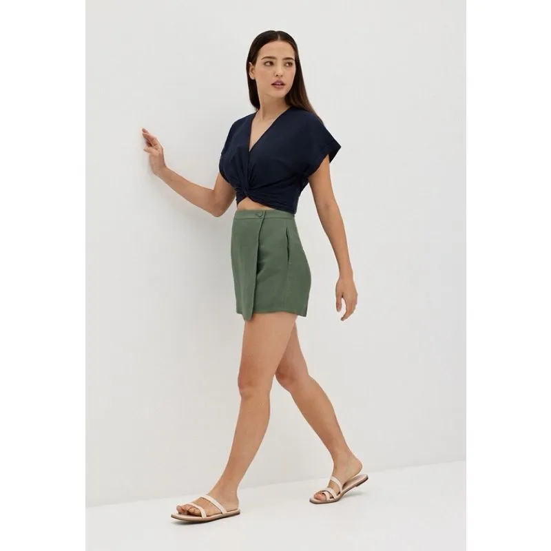 Love, Bonito - Atasan - Annalisa Linen Elastic Waist Top - N photo 1