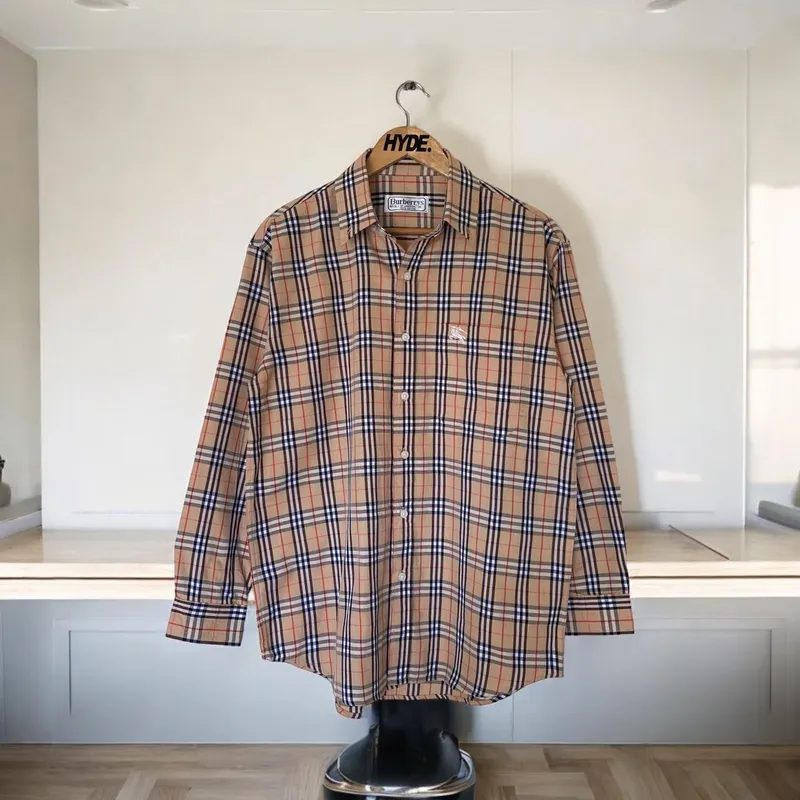 Burberry Vintage Casual shirt Pria tan photo 1