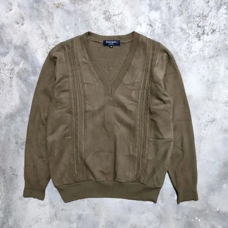YSL VNECK BROWN BLUDRU photo 1