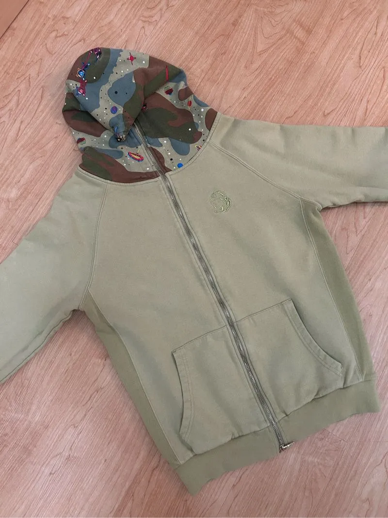 Billionaire Boys Club Green Space Camo Full Zip Hoodie photo 1