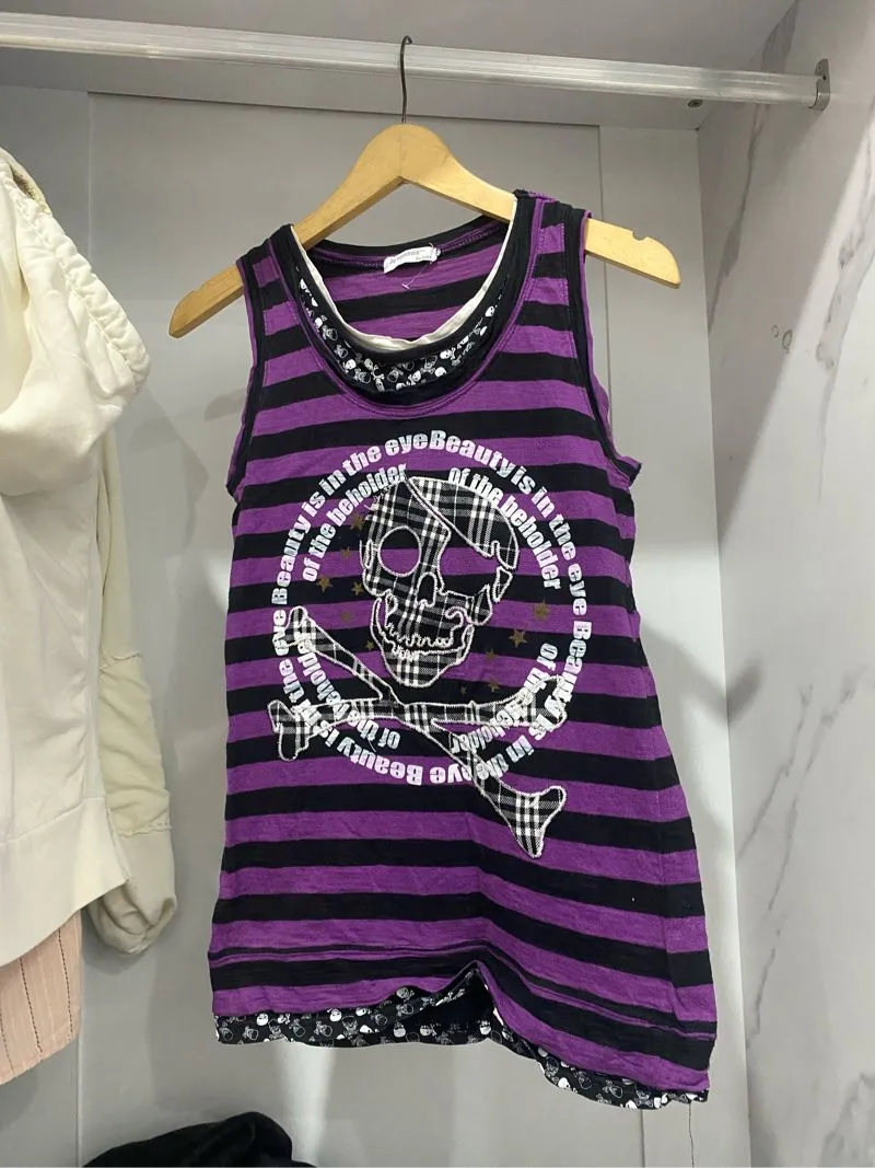 Japanese vkei tanktop poem skull hysteric ifsixwasnine photo 1