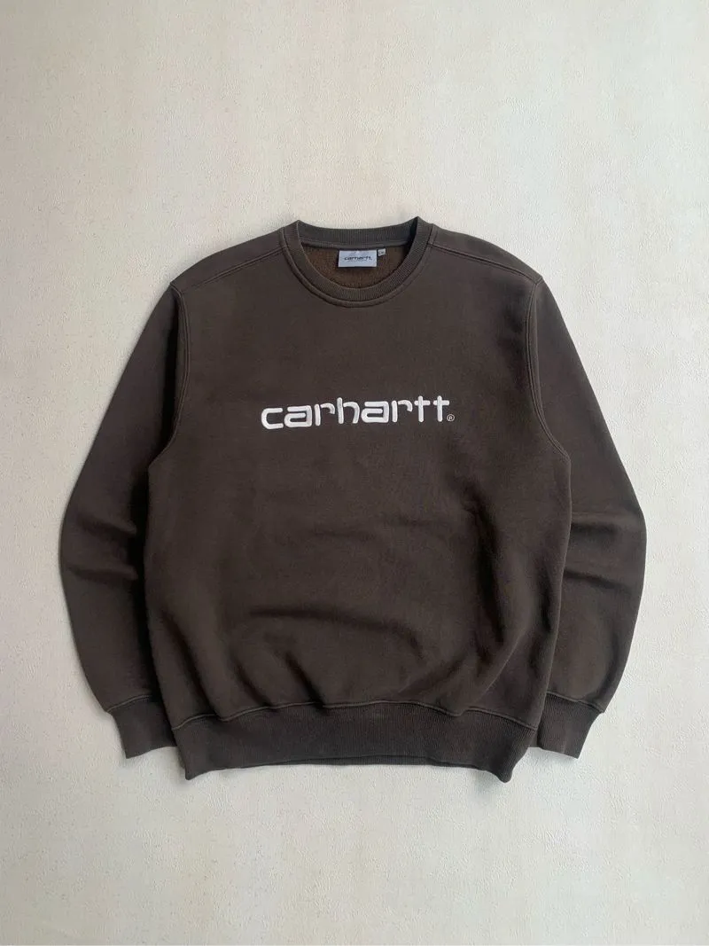 Carhartt WIP Logo Embroidered Crewneck Brown photo 1