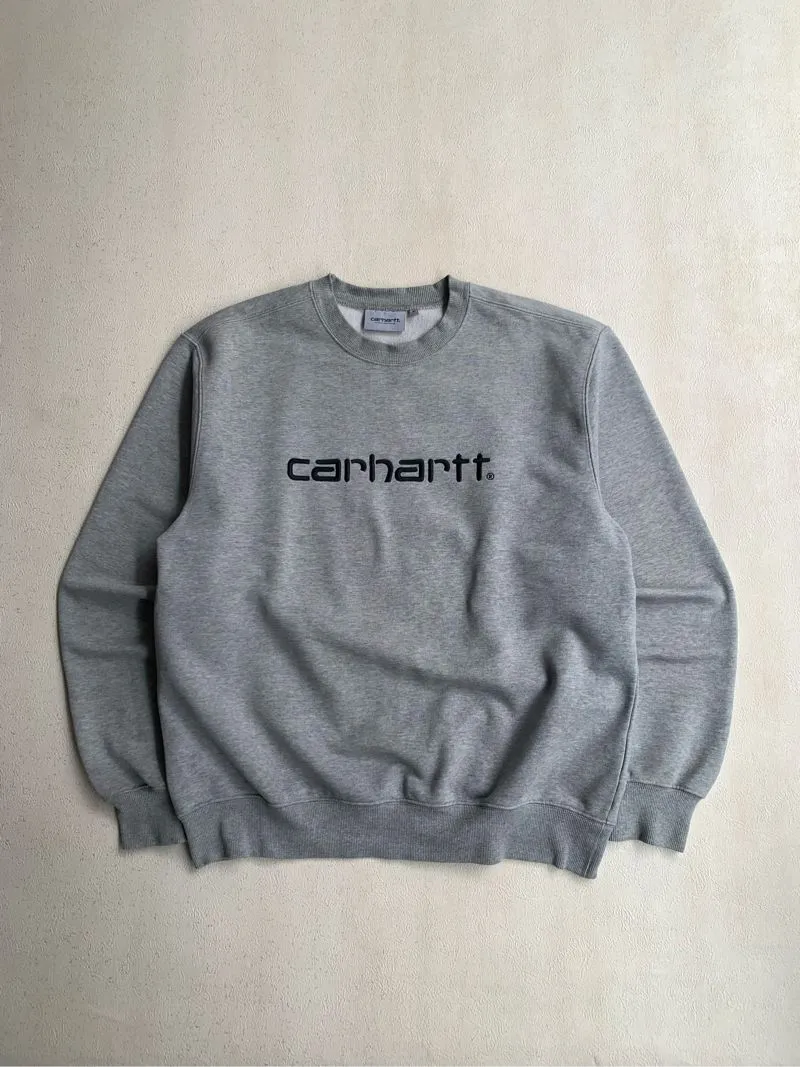 Carhartt WIP Logo Embroidered Crewneck Grey photo 1