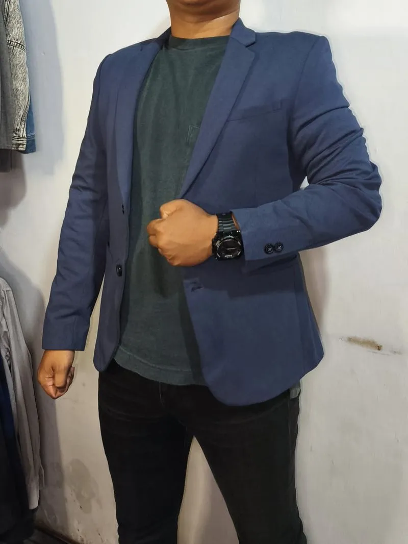 Zara Avant Garde Casual Blazer Pria navy black photo 1