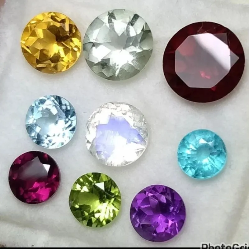 natural batu mulia round cut 9 elemen batu permata photo 1