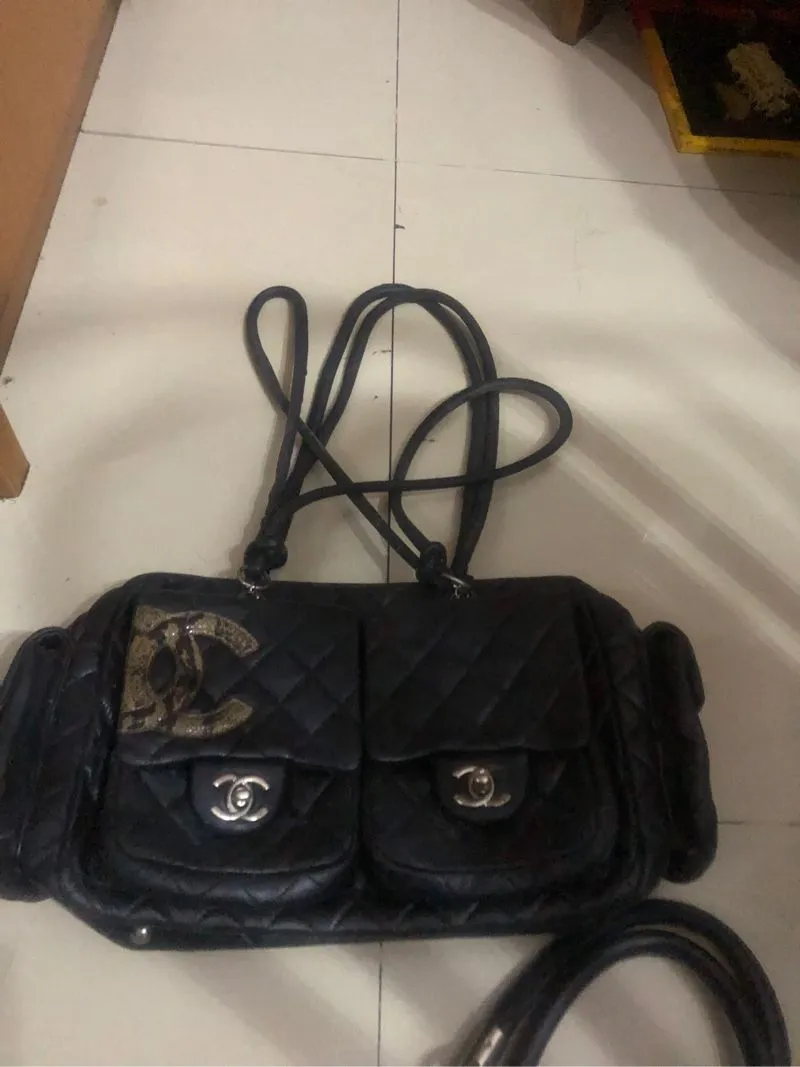 Tas hitam chanel cambon kulit asli photo 1