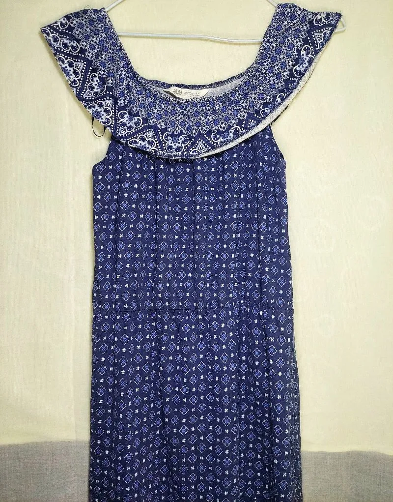 H&M Casual Batik Casual dress Wanita navy photo 1