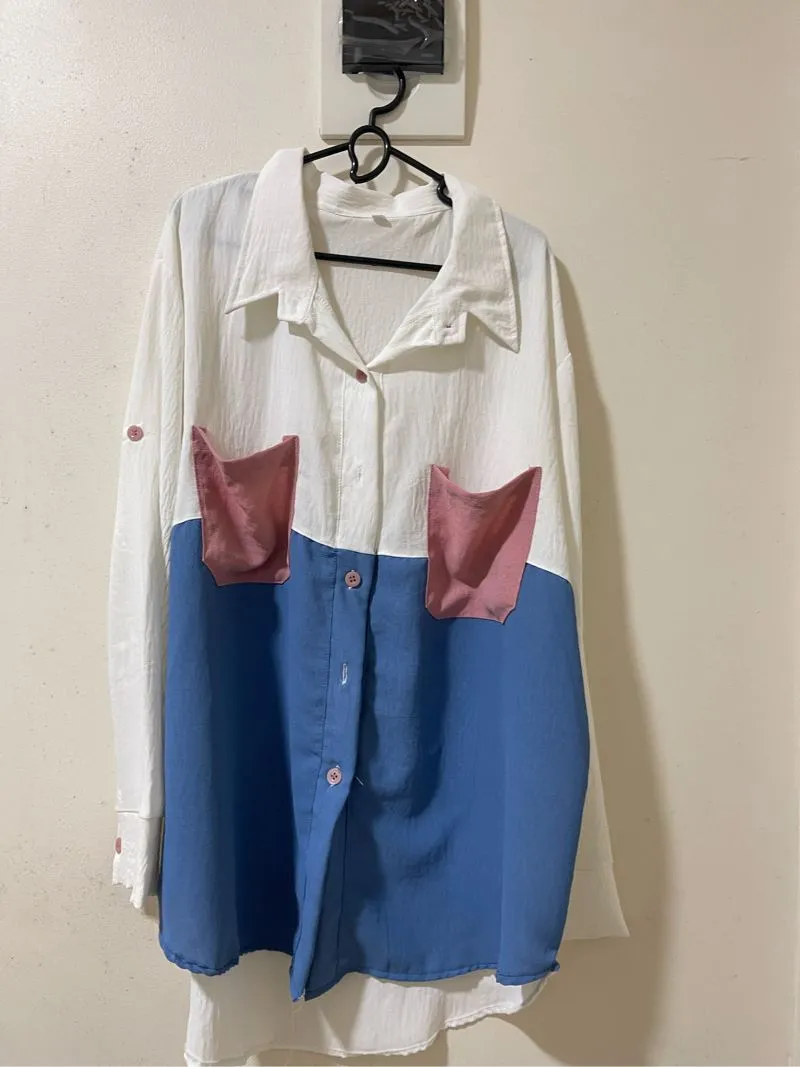 KEMEJA KANTOR BIRU PINK CASUAL - PRELOVED by Ayla photo 1