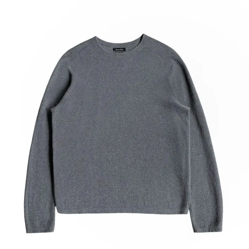 Massimo Dutti extrafine cotton honeycomb knitted sweater gre photo 1