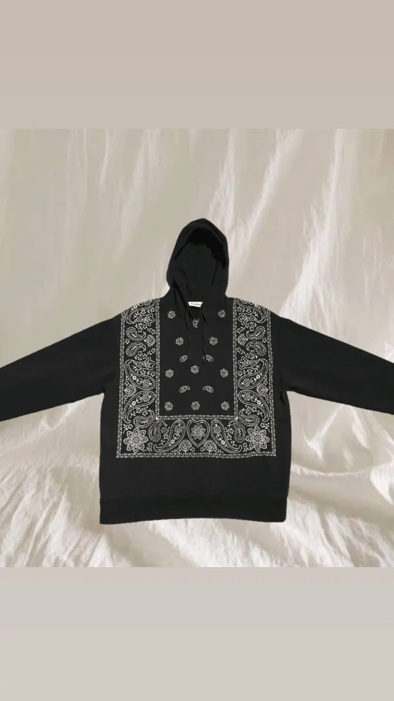 Profound Paisley Bandana Hoodie in Black photo 1