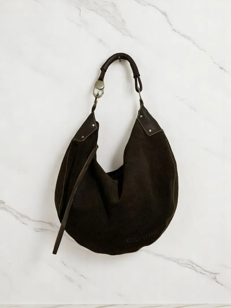Tas MIU MIU Vintage Archive Brown Suede Hobo Bag photo 1