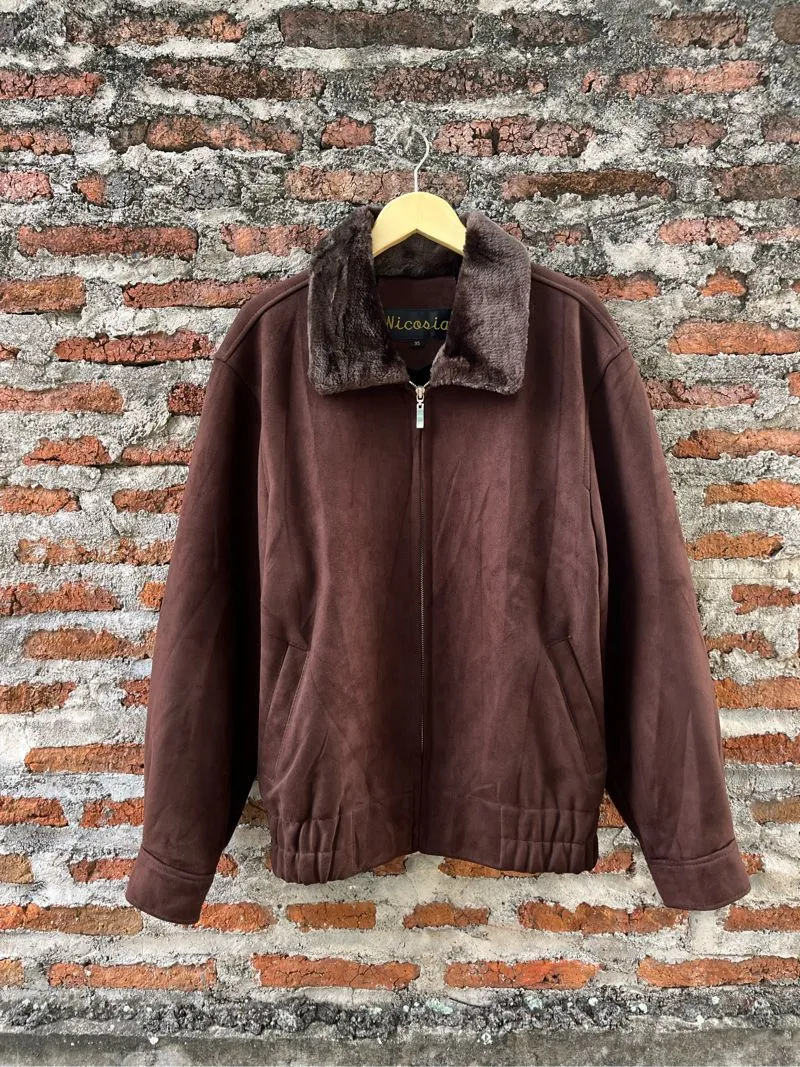 work jacket sherpa fleece suede made in japan 🇯🇵 vintage photo 1