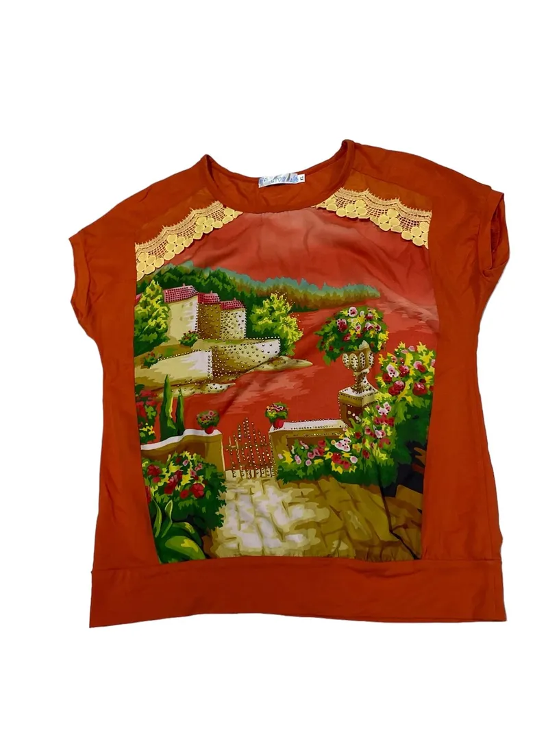 Casual T-shirt Wanita orange photo 1