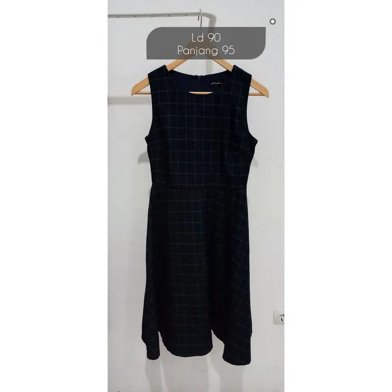 Minimalist Casual Maxi dress Wanita navy photo 1