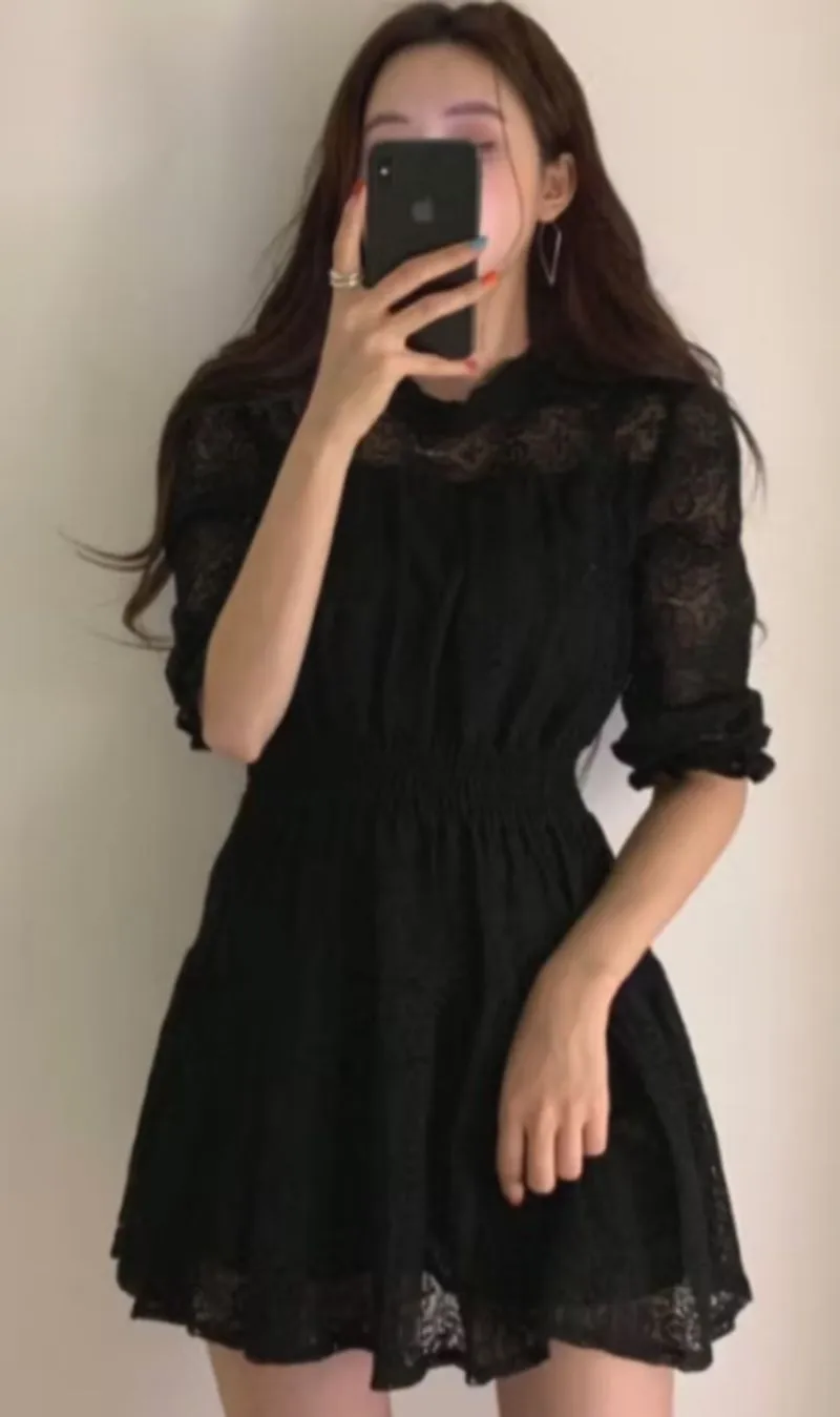 Mian korean lace vintage mini dress  photo 1