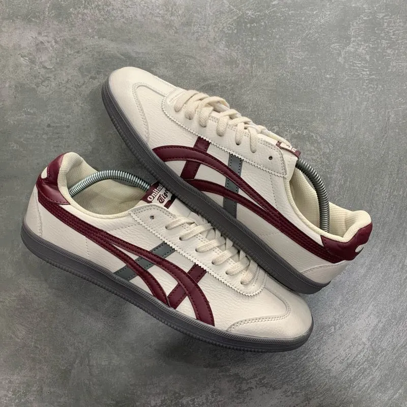 Onitsuka Tiger Tokuten White Burgundy Grey Brown Preloved