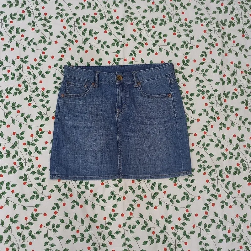 Uniqlo denim mini skirt jean photo 1