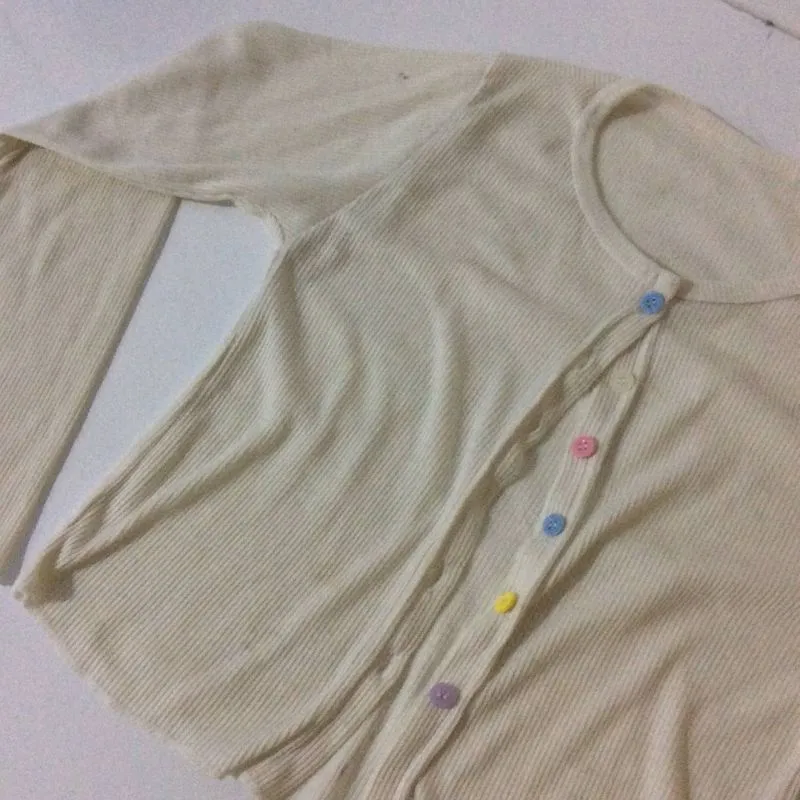 Cardigan Crop Putih photo 1