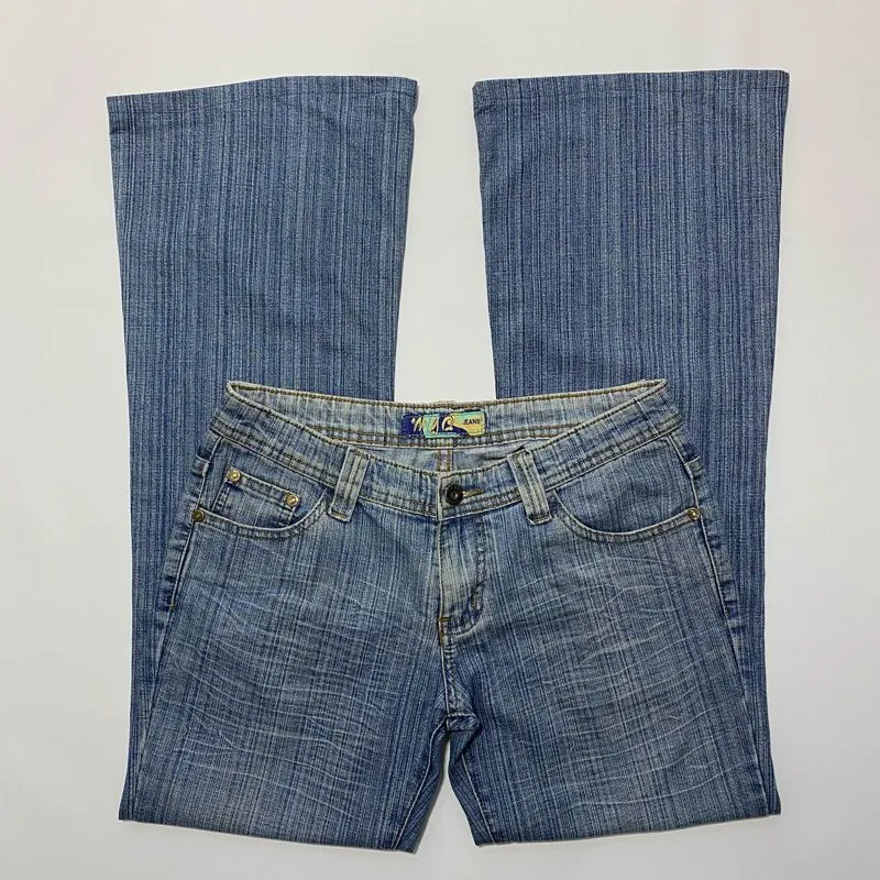 Flare Low Waist Jeans Size 28-29 Washed Vintage Y2K Jeans photo 1