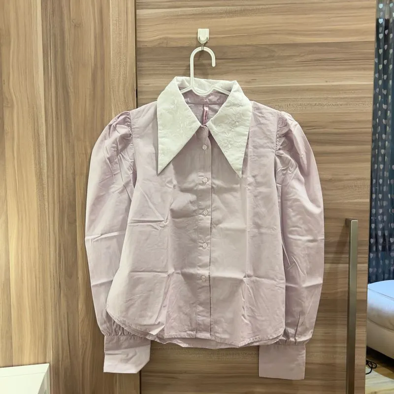 Casual Coquette Shirt Wanita purple pink photo 1
