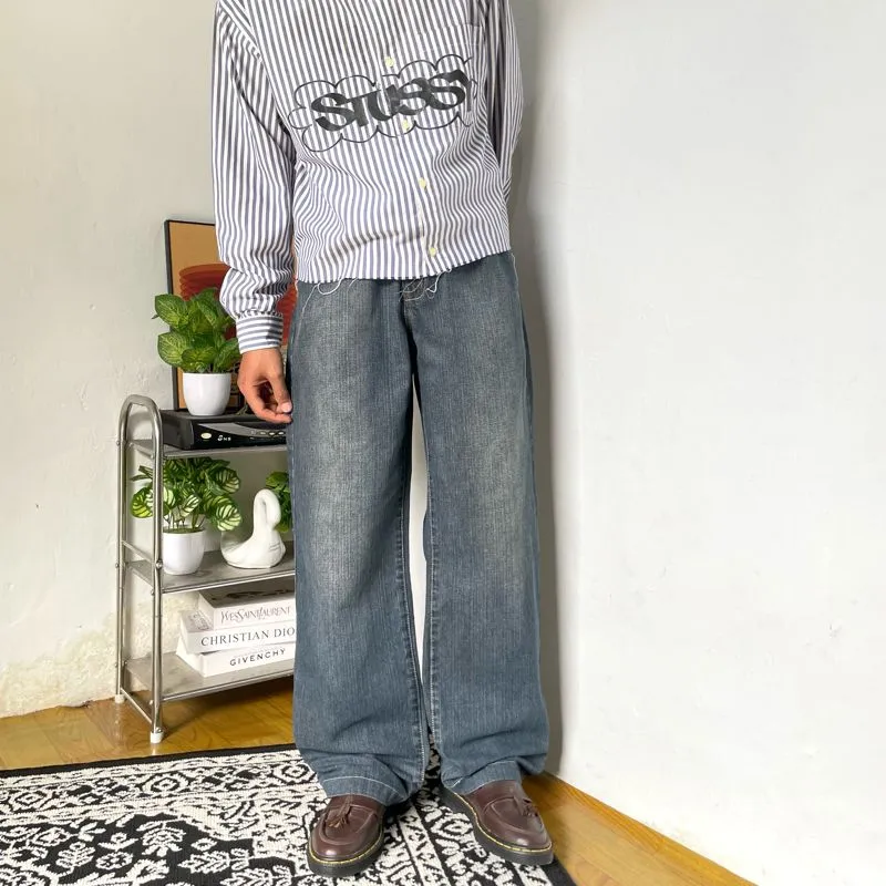 Baggy washed jeans loose fit Type photo 1