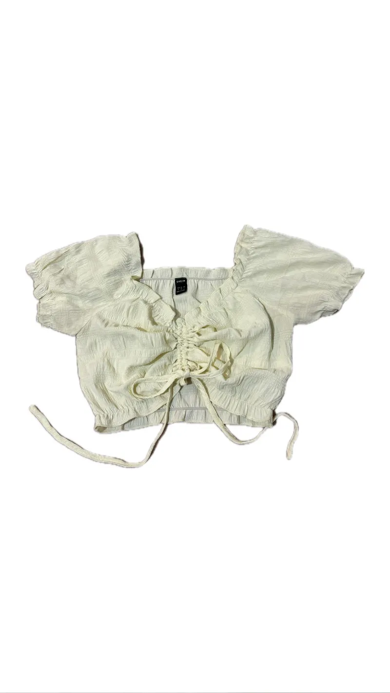 Shein Fairy Coquette Crop top Wanita white photo 1