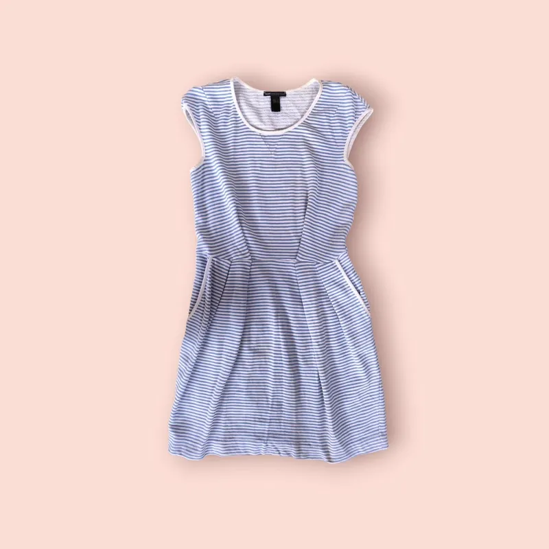 Mango Casual Summer dress Wanita white blue photo 1