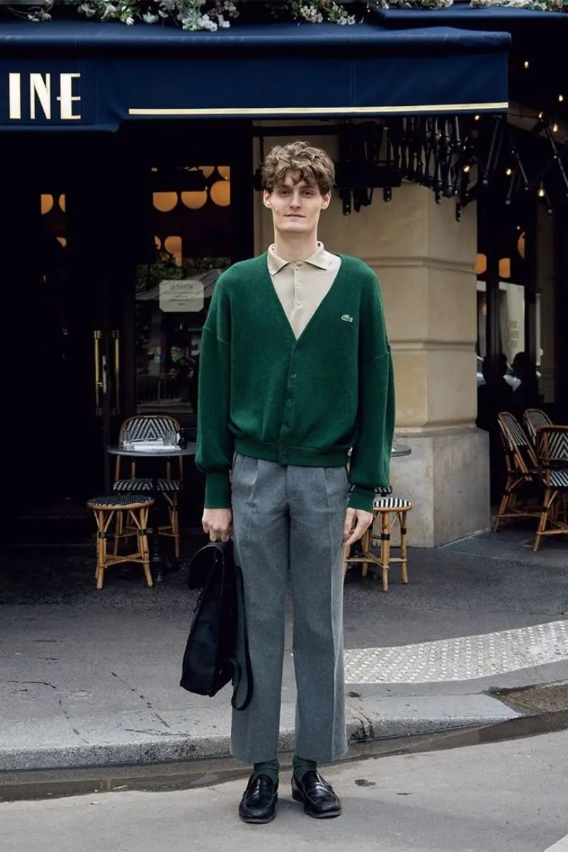 Vintage cardigan lacoste emerald green photo 1