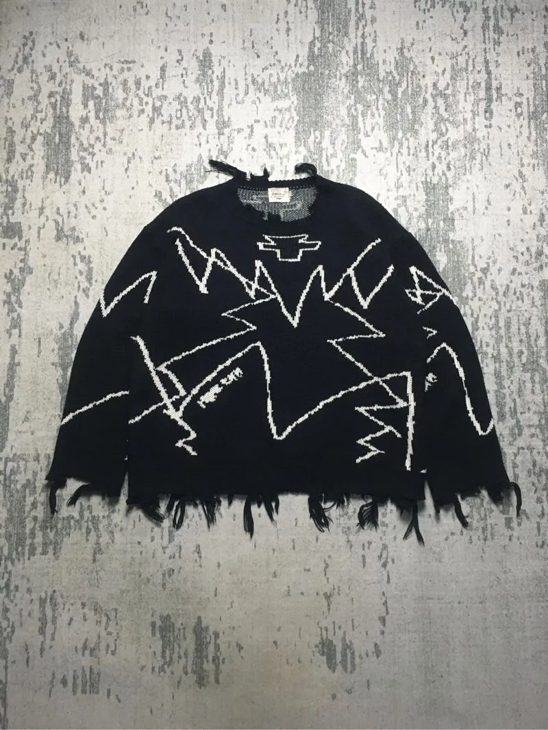 Oversized Distressed Knited Sweater photo 1
