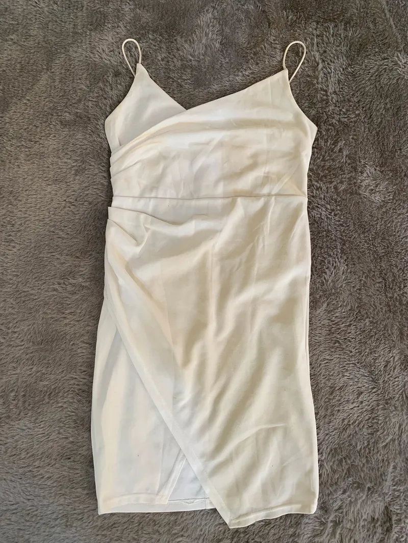 Vintage Bodycon dress Wanita white photo 1