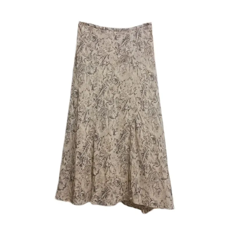 Vintage maxi skirt asymmetric floral beige grunge fairy y2k photo 1