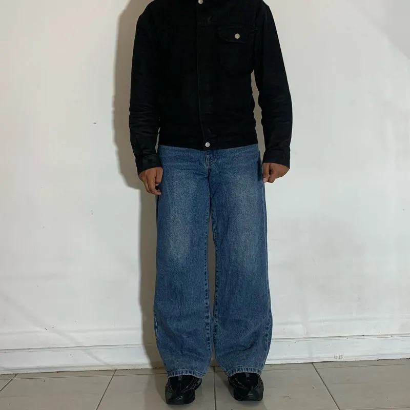 loose fit wide leg blue jean (the cross) photo 1