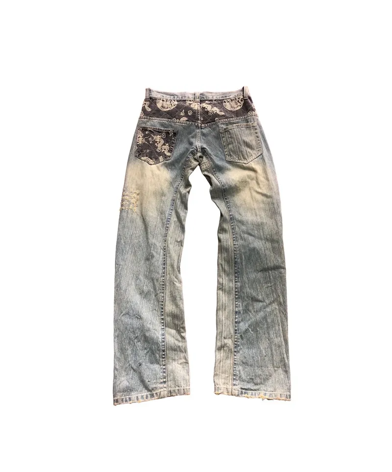 Momotaro Vintage Grunge Jeans Pria gray photo 1