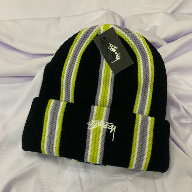 Stussy vertical stripe cuff beanie hat photo 1