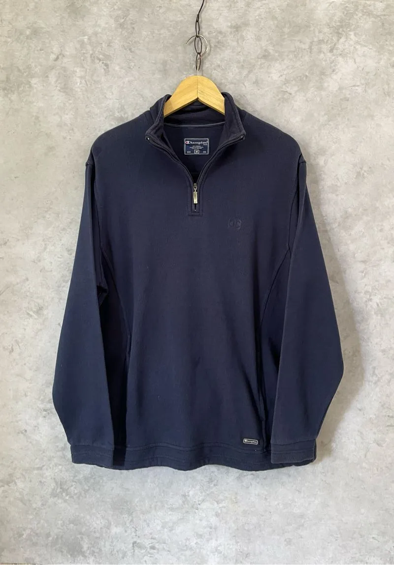 Champion Vintage Quarter-Zip Sweater Navy (Original Eropa)  photo 1