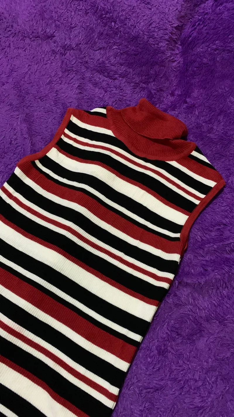 Y2K Casual Vest Wanita red photo 1