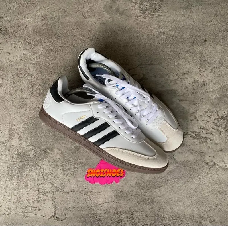 SEPATU ADIDAS SAMBA VEGAN WHITE BLACK SIZE 44 (28 CM) photo 1