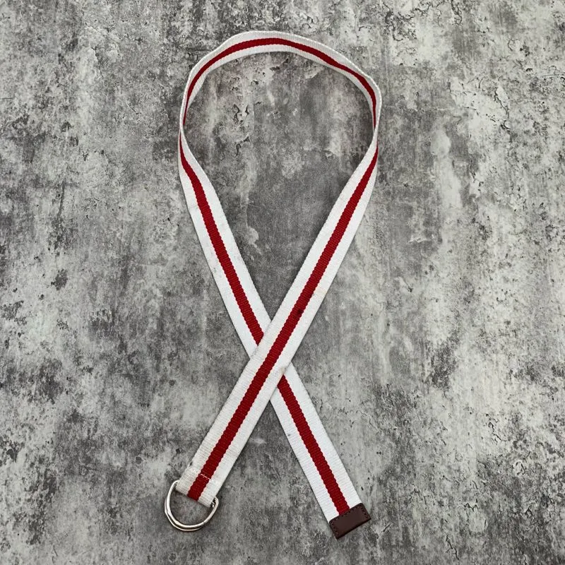 Canvas belt red white  photo 1